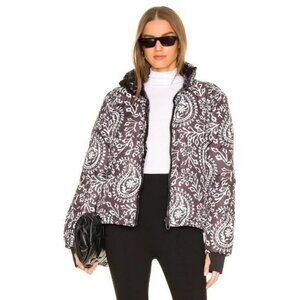 DUALIST Sacha Reversible Puffer in Bandana Black & Shiny Black